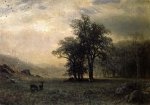 Deer in a Landscape - Albert Bierstadt Oil Painting