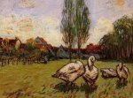 Geese - Alfred Sisley Oil Painting