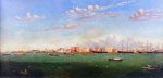 View of Galveston Harbor - William Aiken Walker Oil Painting