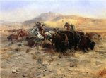 Buffalo Hunt - Charles Marion Russell Oil Painting