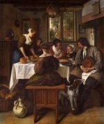 The Prayer before the Meal II - Jan Steen oil painting