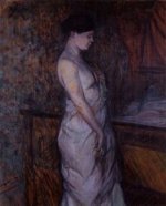 Woman in a Chemise Standing by a Bed - Oil Painting Reproduction On Canvas