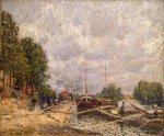 Barges at Billancourt - Oil Painting Reproduction On Canvas