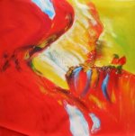 Modern Abstract-Red and Yellow - Oil Painting Reproduction On Canvas