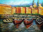 Boat Dock - Oil Painting Reproduction On Canvas
