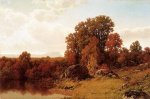 Autumn Scene on the Connecticut River - William Mason Brown Oil Painting