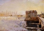 The Moret Bridge and Mills under Snow - Oil Painting Reproduction On Canvas