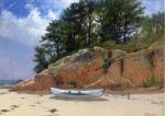 Dory on Dana's Beach, Manchester-by-the-Sea, Massachusetts - Alfred Thompson Bricher Oil Painting