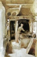 The Kitchen - James Abbott McNeill Whistler Oil Painting