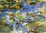 Turkish Woman by a Stream - Oil Painting Reproduction On Canvas