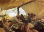 Meal on the Boat - Joaquin Sorolla y Bastida Oil Painting