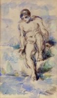 Bather Entering the Water - Paul Cezanne oil painting