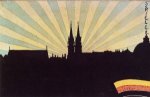 Silhouette of Klosterneuburg - Egon Schiele Oil Painting