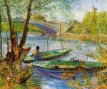 Fishing in the Spring, Pont de Clichy - Vincent Van Gogh Oil Painting