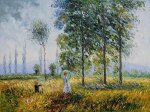 Under The Poplars Sun Effect - Claude Monet Oil Painting