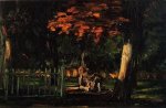 The Lion and the Basin at Jas de Bouffan - Paul Cezanne Oil Painting