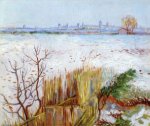 Snowy Landscape with Arles in the Background - Vincent Van Gogh Oil Painting