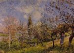 Orchard in Spring-By - Alfred Sisley Oil Painting