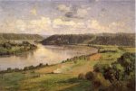 The Ohio river from the College Campus, Hanover - Theodore Clement Steele Oil Painting