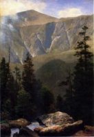 Mountainous Landscape - Albert Bierstadt Oil Painting