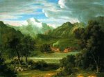 A Small Village in a Valley - Oil Painting Reproduction On Canvas