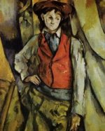 Boy in a Red Vest II - Paul Cezanne Oil Painting