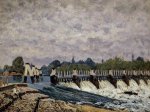 Molesey Weir-Morning - Oil Painting Reproduction On Canvas