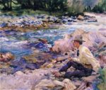 Man Seated by a Stream - Oil Painting Reproduction On Canvas