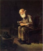 The Village Cobbler - John George Brown Oil Painting