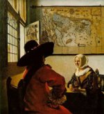 Soldier and a Laughing Girl - Oil Painting Reproduction On Canvas Johannes Vermeer Oil Painting