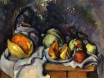 Still Life with Fruit and a Pot of Ginger - Paul Cezanne Oil Painting
