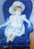 Elsie in a Blue Chair - Mary Cassatt Oil Painting