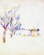 Almond Trees in Provence - Paul Cezanne Oil Painting