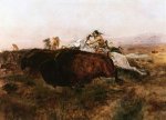 Buffalo Hunt 10 - Charles Marion Russell Oil Painting