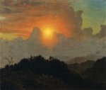Cloudy Skies, Sunset, Jamaica - Frederic Edwin Church Oil Painting