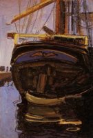 Sailing Ship with Dinghy - Egon Schiele Oil Painting