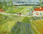 Landscape with Carriage and Train - Vincent Van Gogh Oil Painting