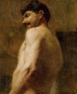 Bust of a Nude Man - Henri De Toulouse-Lautrec Oil Painting