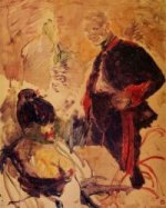 Artillerman and Girl - Henri De Toulouse-Lautrec oil painting