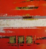 Abstract oil painting - Main red - Warm colors - 100% hand made