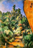 Bibemus-the Red Rock - Paul Cezanne Oil Painting