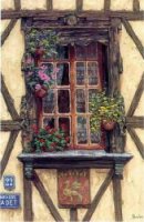 A Window and Some Flowers - Oil Painting Reproduction On Canvas