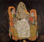 Mother with Two Children - Egon Schiele Oil Painting