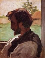 Self Portrait at Saint-Sauveur - Jean Frederic Bazille Oil Painting