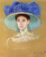 Woman's Head with Large Hat - Oil Painting Reproduction On Canvas