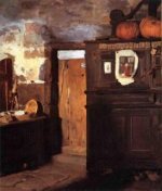 Cottage Interior - Frederick Arthur Bridgeman Oil Painting