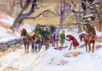 Holdup on the Boston Road - Charles Marion Russell Oil Painting