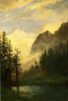 Mountain Landscape II - Albert Bierstadt Oil Painting