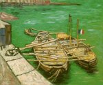 Quay with Men Unloading Sand Barges II - Vincent Van Gogh Oil Painting