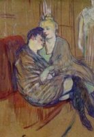 The Two Girlfriends - Henri De Toulouse-Lautrec oil painting